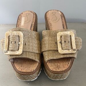 Sam Edelman Tan Woven Sandals with Buckle